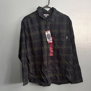 Eddie Bauer Black and Green Plaid Bistro Flannel